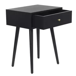 Best Kirklands Home Wood 1-Drawer Arthur Accent Table Black