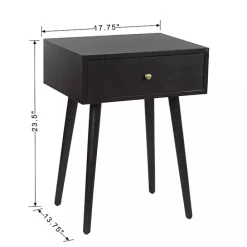 Best Kirklands Home Wood 1-Drawer Arthur Accent Table Black