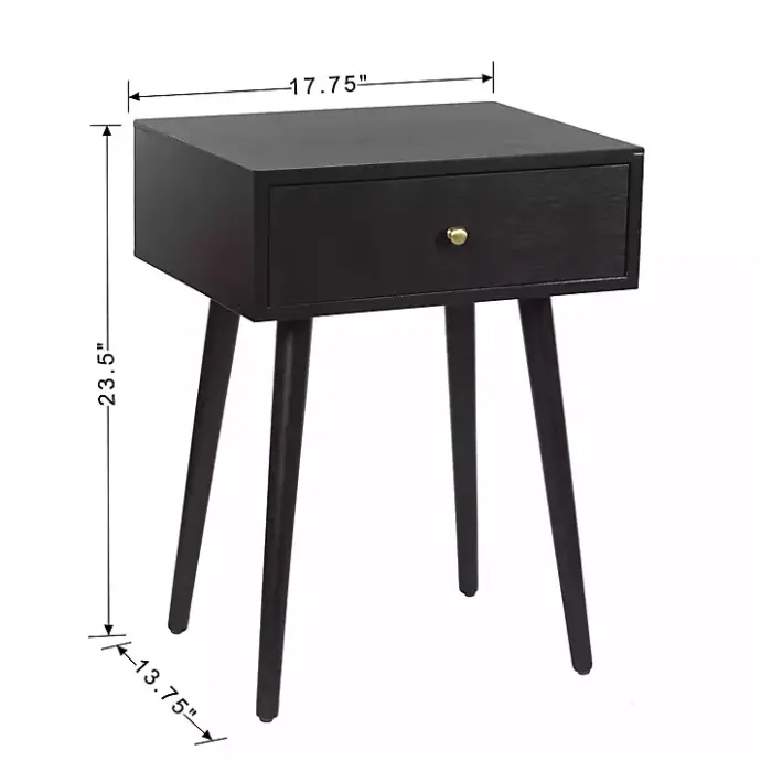 Best Kirklands Home Wood 1-Drawer Arthur Accent Table Black
