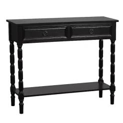Best Kirklands Home Wood 2-Drawer Barrett Console Table Black