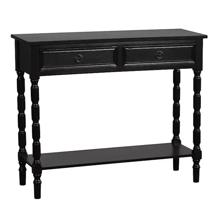 Best Kirklands Home Wood 2-Drawer Barrett Console Table Black