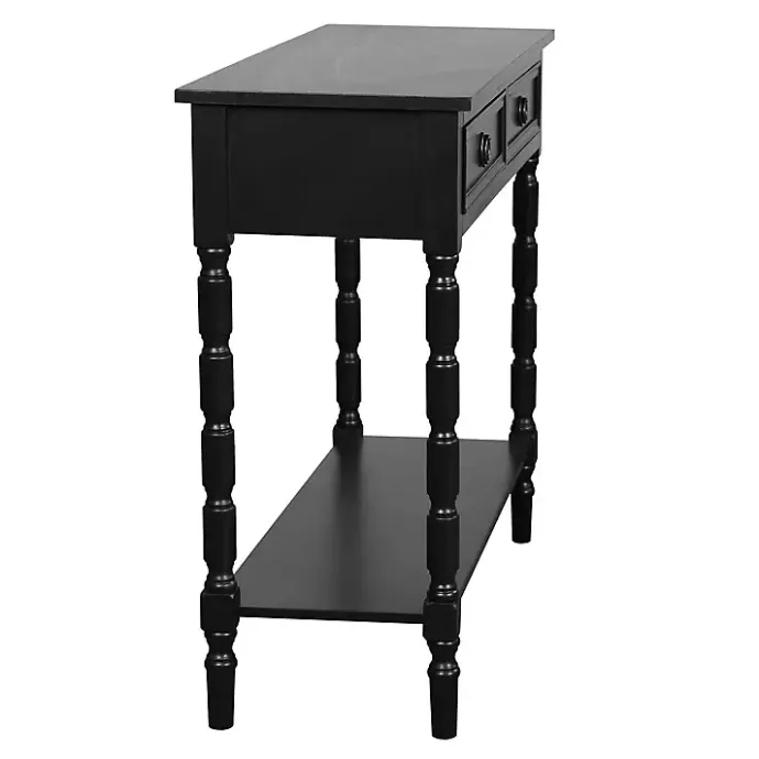 Best Kirklands Home Wood 2-Drawer Barrett Console Table Black
