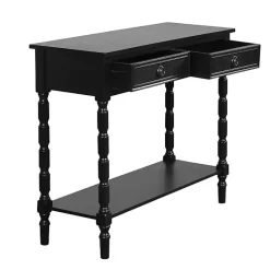 Best Kirklands Home Wood 2-Drawer Barrett Console Table Black