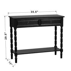 Best Kirklands Home Wood 2-Drawer Barrett Console Table Black