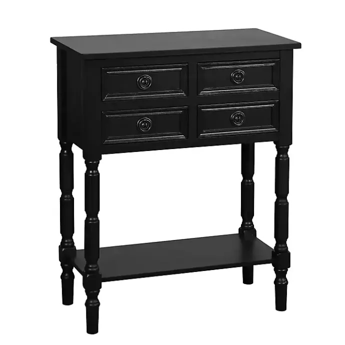 Best Kirklands Home Wood 4-Drawer Barrett Console Table Black