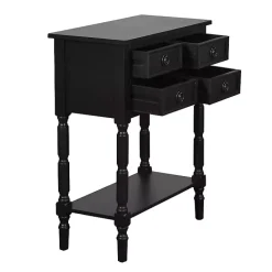 Best Kirklands Home Wood 4-Drawer Barrett Console Table Black