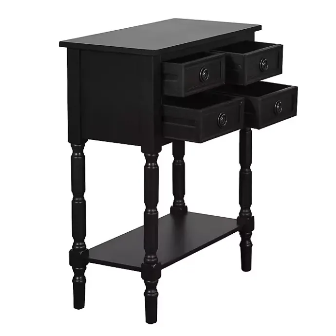 Best Kirklands Home Wood 4-Drawer Barrett Console Table Black