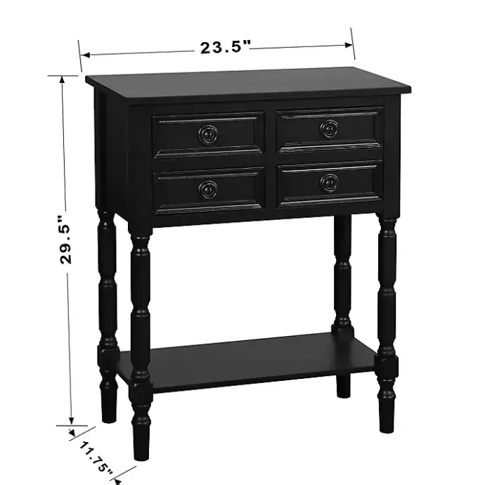 Best Kirklands Home Wood 4-Drawer Barrett Console Table Black
