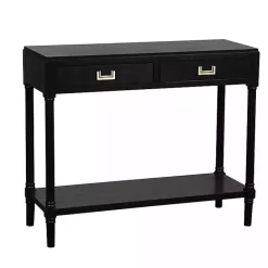 Clearance Kirklands Home Wood 2-Drawer Layla Console Table Black