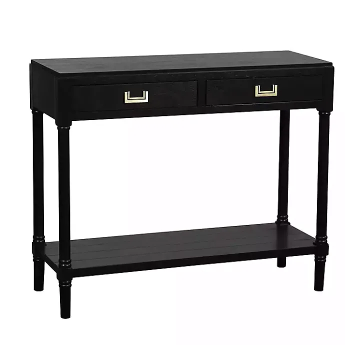 Clearance Kirklands Home Wood 2-Drawer Layla Console Table Black