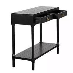 Clearance Kirklands Home Wood 2-Drawer Layla Console Table Black