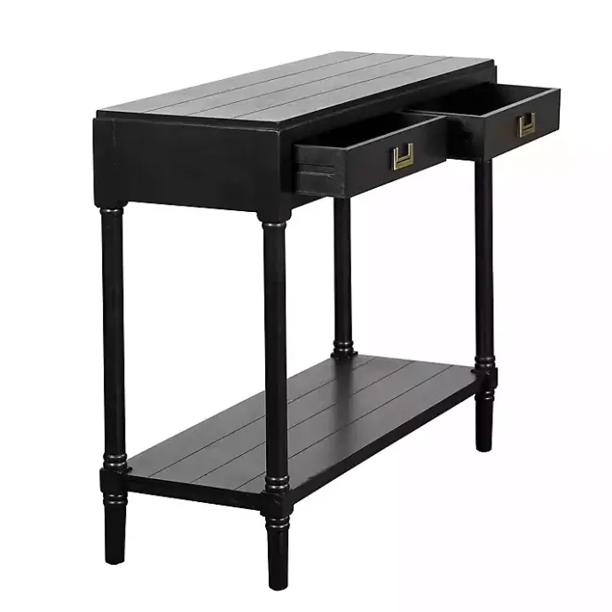 Clearance Kirklands Home Wood 2-Drawer Layla Console Table Black