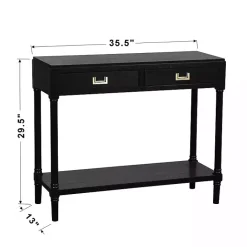 Clearance Kirklands Home Wood 2-Drawer Layla Console Table Black