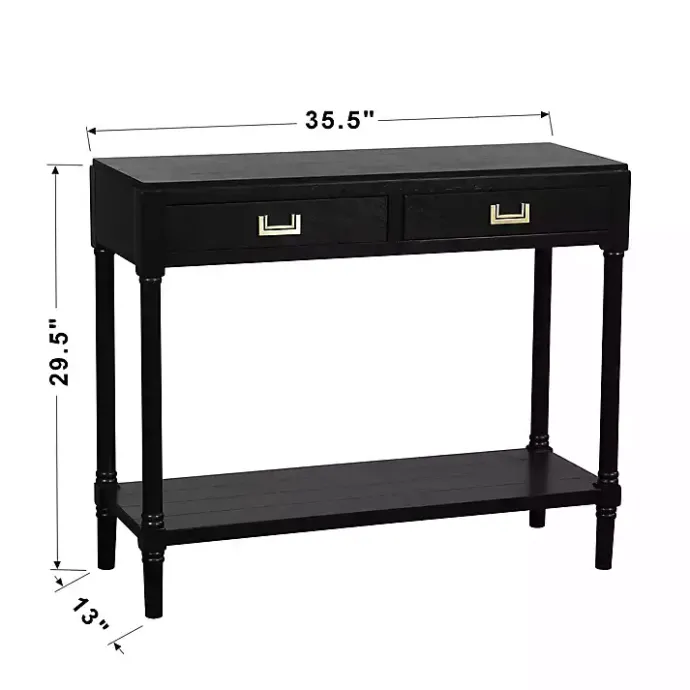 Clearance Kirklands Home Wood 2-Drawer Layla Console Table Black
