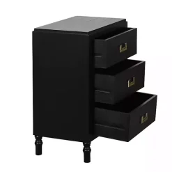 Sale Kirklands Home Wood 3-Drawer Layla Nightstand Black