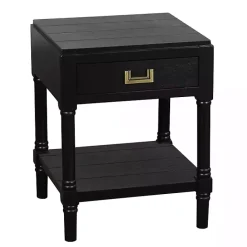 New Kirklands Home Wood Layla Accent Table Black