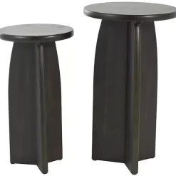 Best Kirklands Home Wood Modern Accent Tables, Set of 2 Black