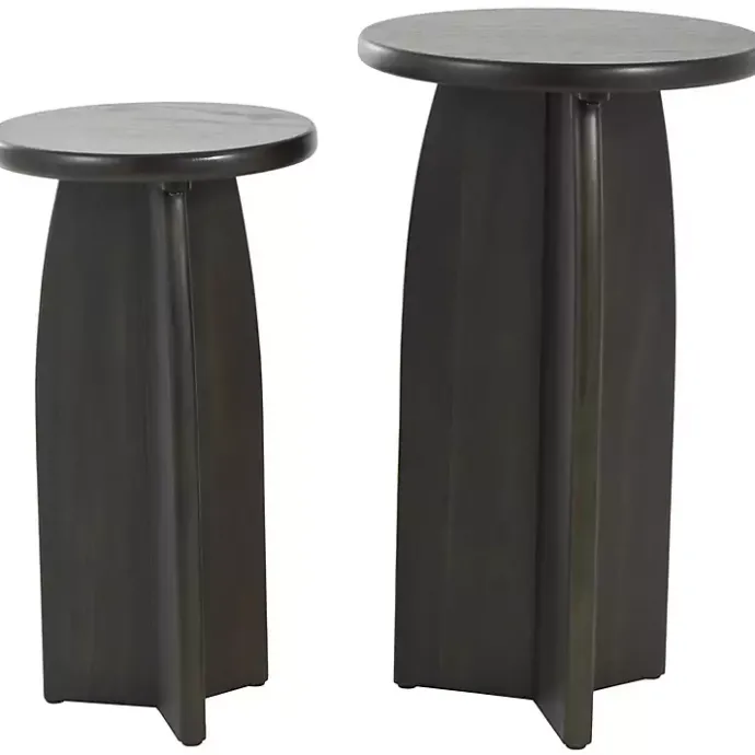Best Kirklands Home Wood Modern Accent Tables, Set of 2 Black