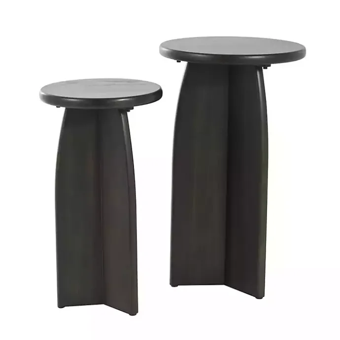 Best Kirklands Home Wood Modern Accent Tables, Set of 2 Black
