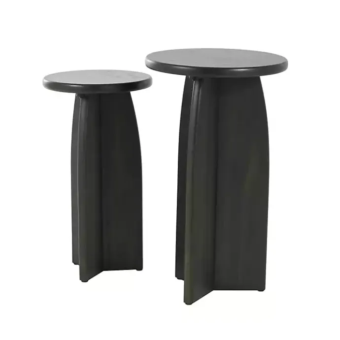Best Kirklands Home Wood Modern Accent Tables, Set of 2 Black