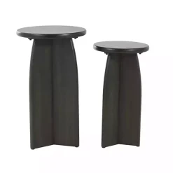 Best Kirklands Home Wood Modern Accent Tables, Set of 2 Black