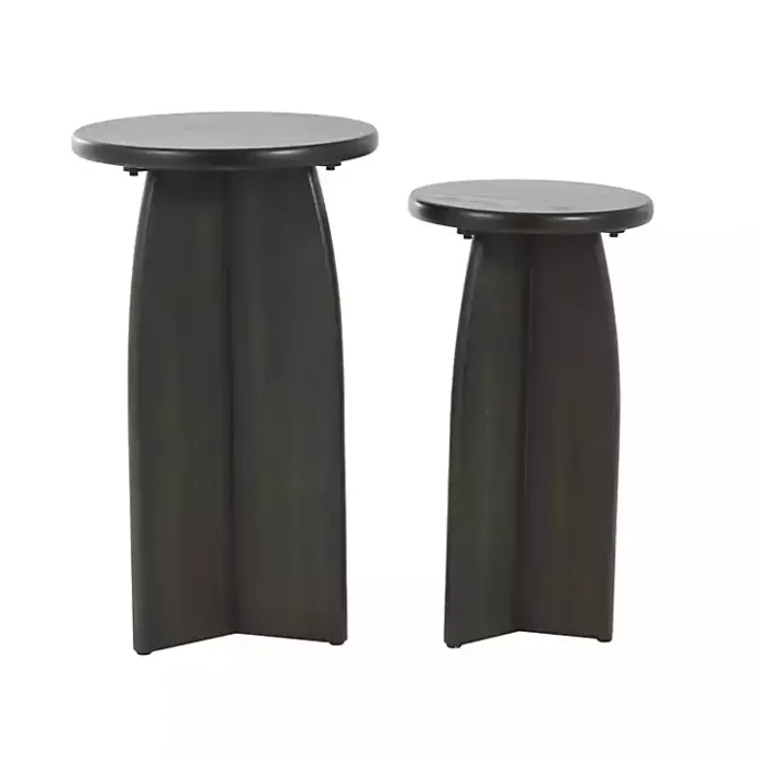 Best Kirklands Home Wood Modern Accent Tables, Set of 2 Black