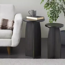 Best Kirklands Home Wood Modern Accent Tables, Set of 2 Black