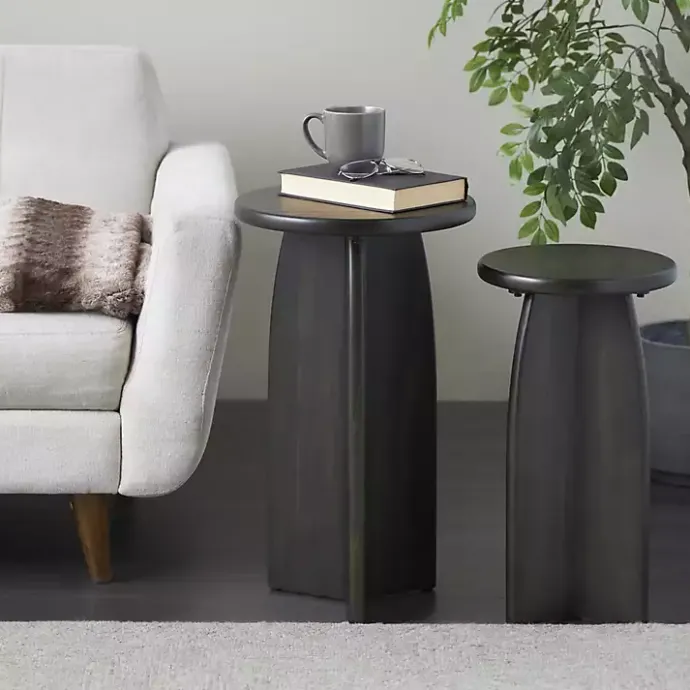 Best Kirklands Home Wood Modern Accent Tables, Set of 2 Black