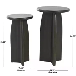Best Kirklands Home Wood Modern Accent Tables, Set of 2 Black
