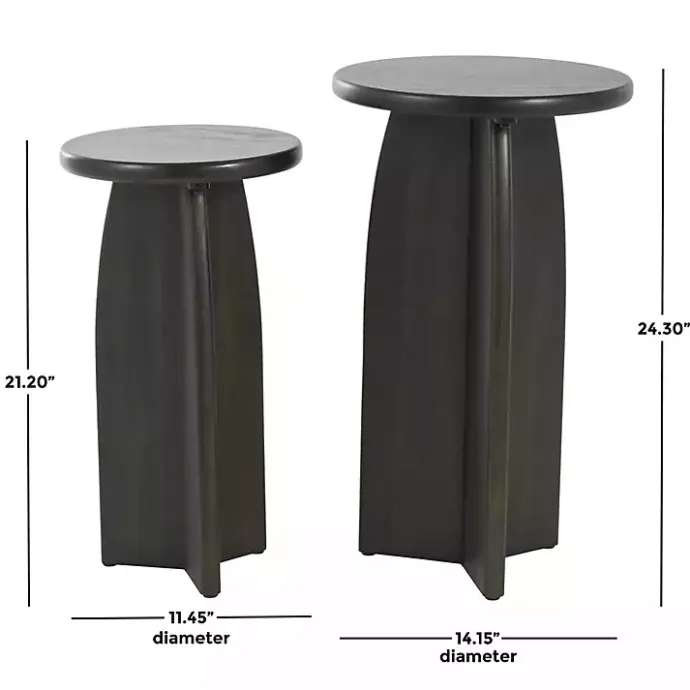 Best Kirklands Home Wood Modern Accent Tables, Set of 2 Black