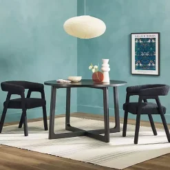 Clearance Kirklands Home Wood Modern Round Dining Table Black
