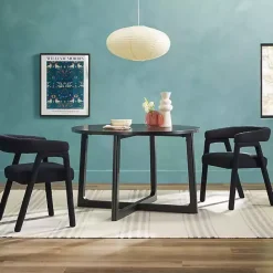 Clearance Kirklands Home Wood Modern Round Dining Table Black