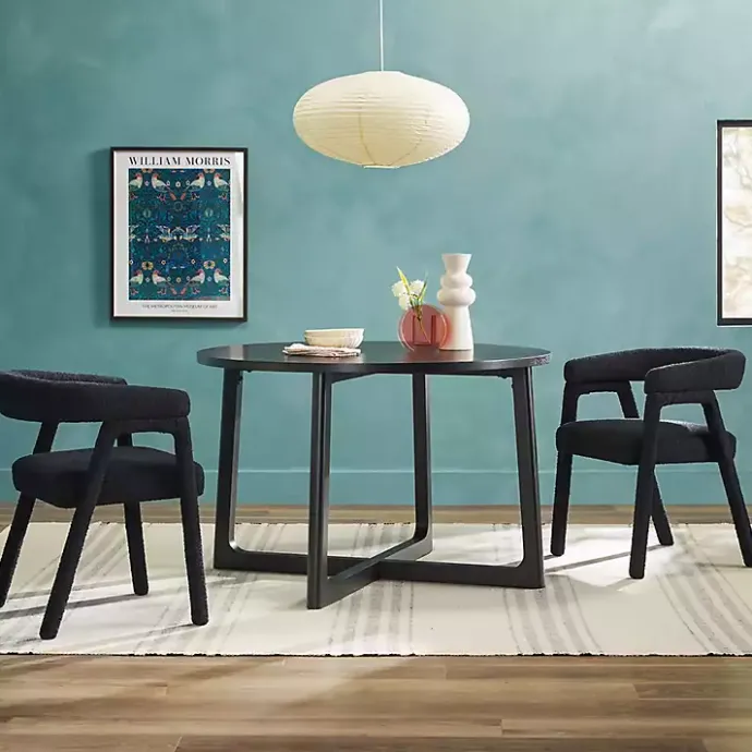 Clearance Kirklands Home Wood Modern Round Dining Table Black