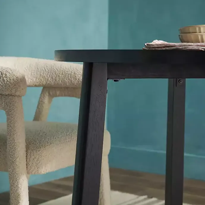 Clearance Kirklands Home Wood Modern Round Dining Table Black