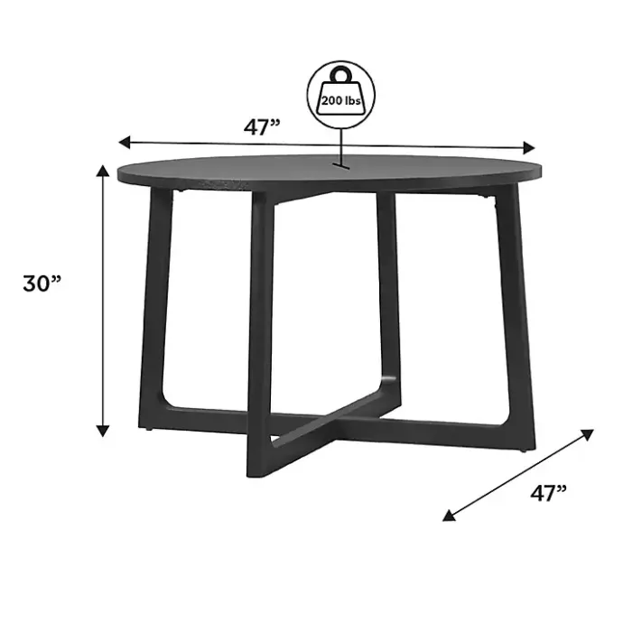 Clearance Kirklands Home Wood Modern Round Dining Table Black