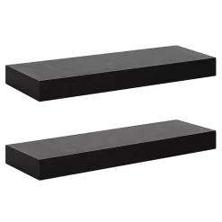 Discount Kirklands Home Black Wood 2-pc. Floating Shelves, 24 in.