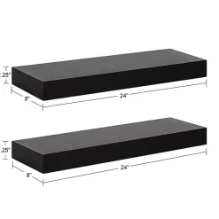 Discount Kirklands Home Black Wood 2-pc. Floating Shelves, 24 in.