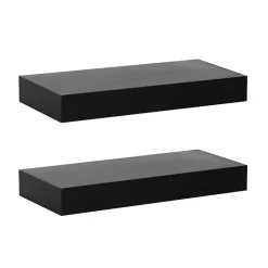 Clearance Kirklands Home Black Wood 2-pc. Floating Shelves, 18 in.