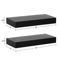 Clearance Kirklands Home Black Wood 2-pc. Floating Shelves, 18 in.