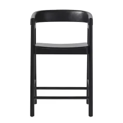 Kirklands Home Wood Rounded Modern Counter Stool Black