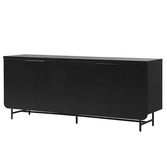 Sale Kirklands Home Wood Scandinavian 4-Door Sideboard Black