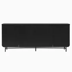 Sale Kirklands Home Wood Scandinavian 4-Door Sideboard Black