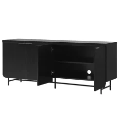 Sale Kirklands Home Wood Scandinavian 4-Door Sideboard Black
