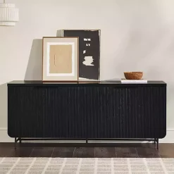 Sale Kirklands Home Wood Scandinavian 4-Door Sideboard Black
