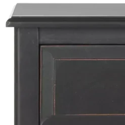 Best Kirklands Home Wood Side Table with Baskets Black