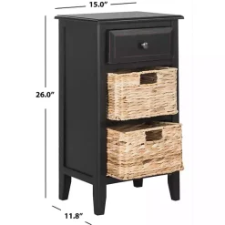 Best Kirklands Home Wood Side Table with Baskets Black