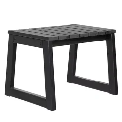 Best Kirklands Home Wood Slatted Box Leg Outdoor Side Table Black