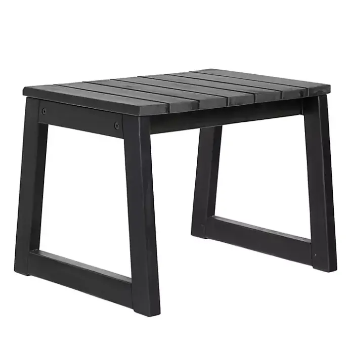 Best Kirklands Home Wood Slatted Box Leg Outdoor Side Table Black