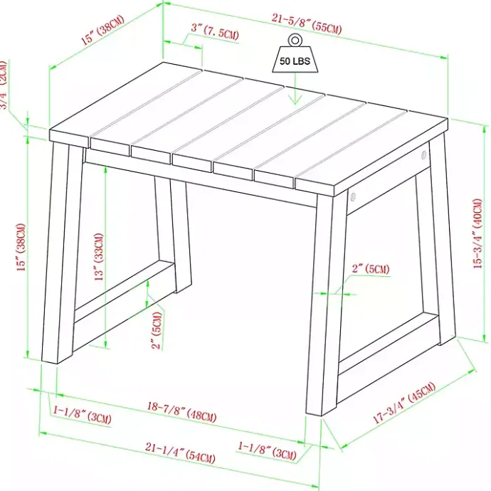 Best Kirklands Home Wood Slatted Box Leg Outdoor Side Table Black