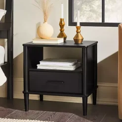 Best Kirklands Home Wood Spindle Leg Nightstand Black